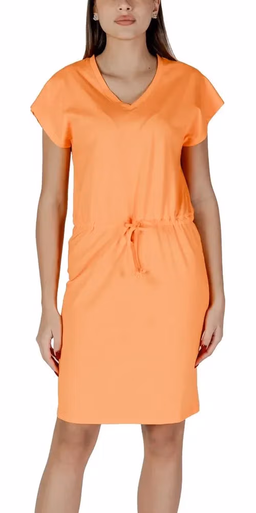 B.Young Orange Cotton Midi Dress