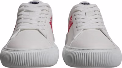White Pink Greca Print Platform Low Top Sneakers Shoes