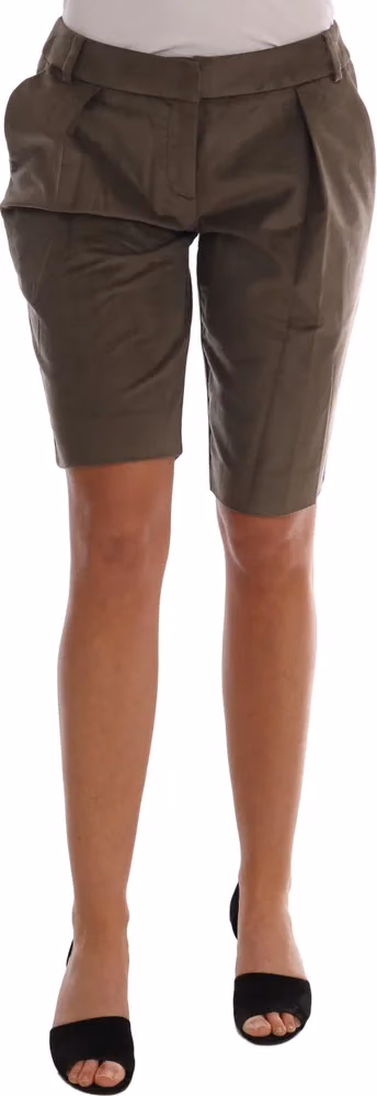 Ermanno Scervino Brown Velvet Bermuda Shorts