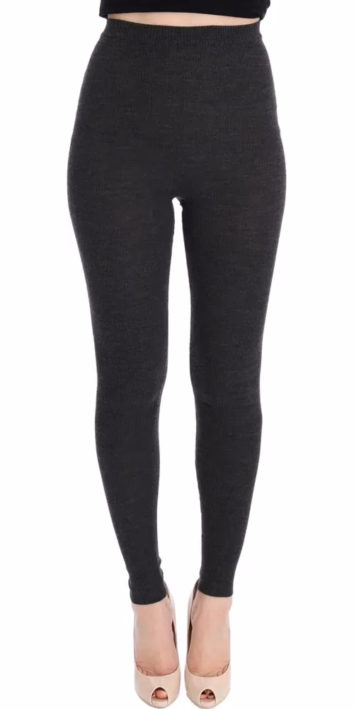 Dolce & Gabbana Gray Wool Stretch Tights