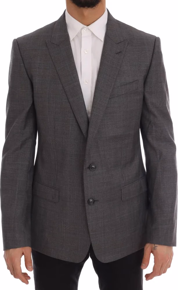 Dolce & Gabbana Gray Wool MARTINI Slim Blazer