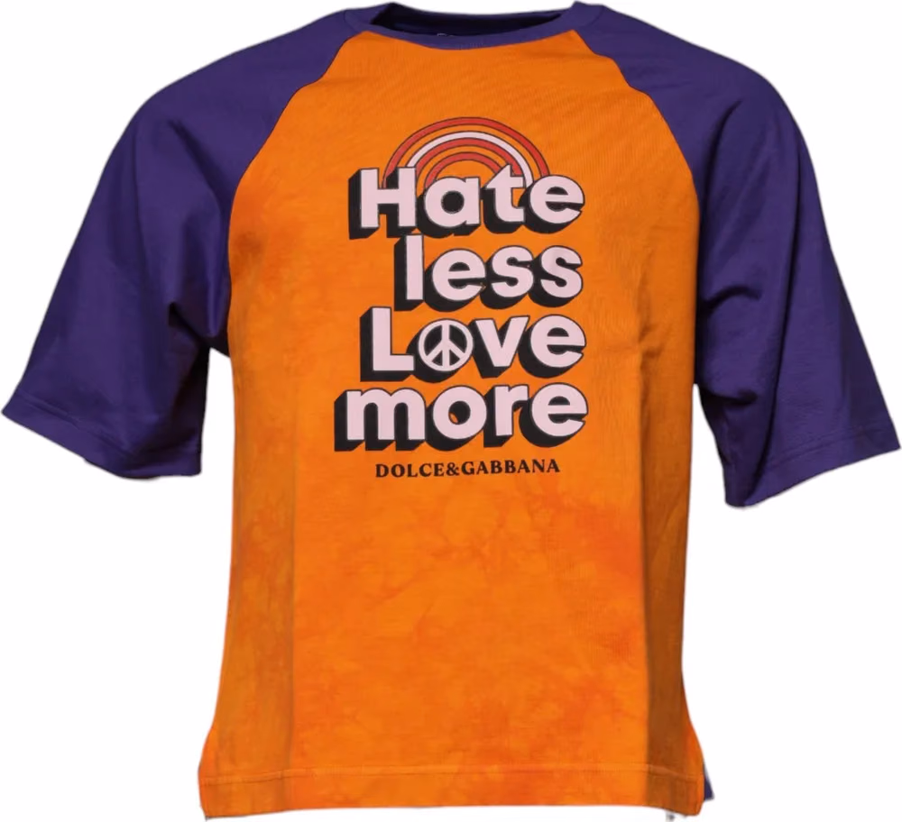 Dolce & Gabbana Orange Purple Graphic Print Short Sleeves T-shirt