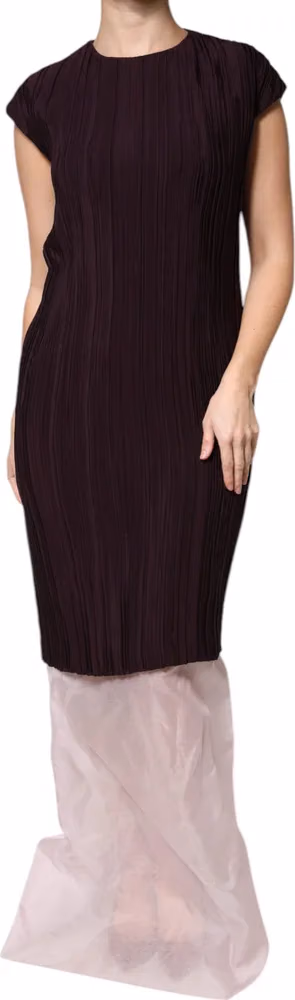 Barbara Casasola Brown Silk Short Sleeves Sheath Maxi Dress