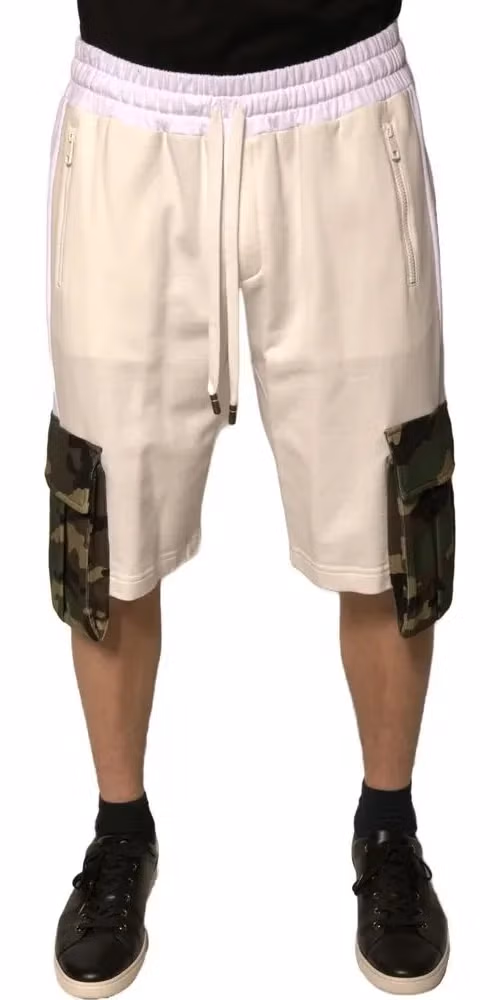 Dolce & Gabbana Beige Cotton Men Casual Cargo Bermuda Shorts