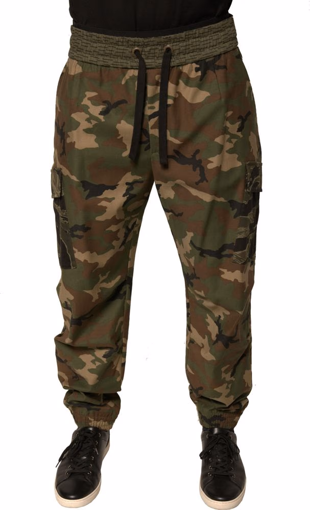 Dolce & Gabbana Multicolor Camouflage Cargo Sweatpants Pants