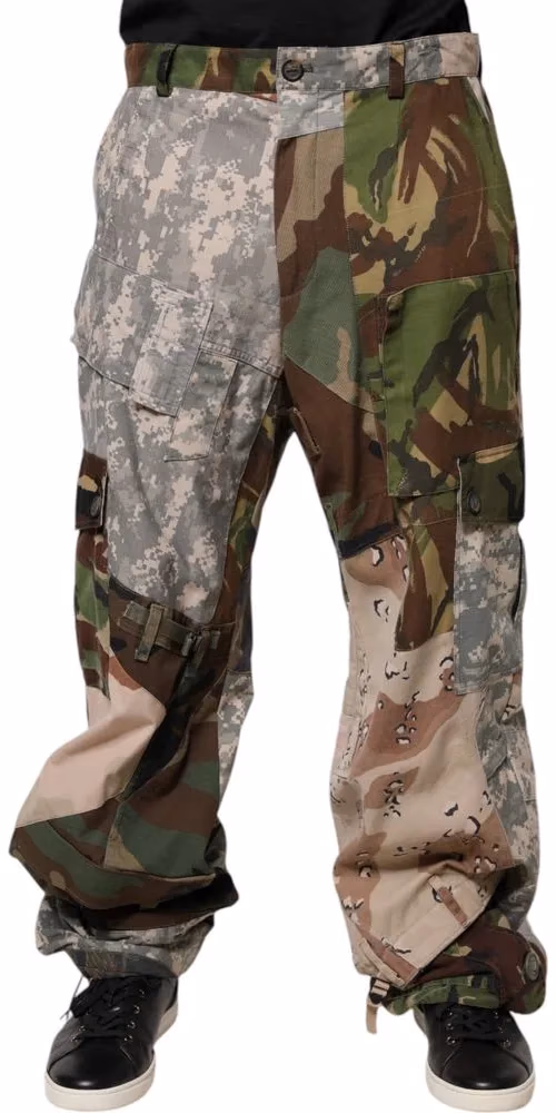Dolce & Gabbana Multicolor Patchwork Camouflage Cargo Pants