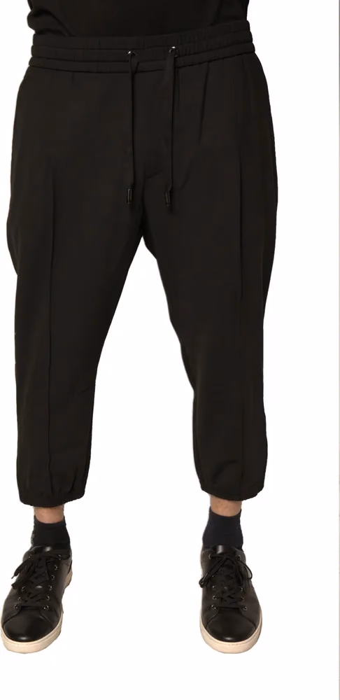 Dolce & Gabbana Black Wool Jogger Jogging Pants