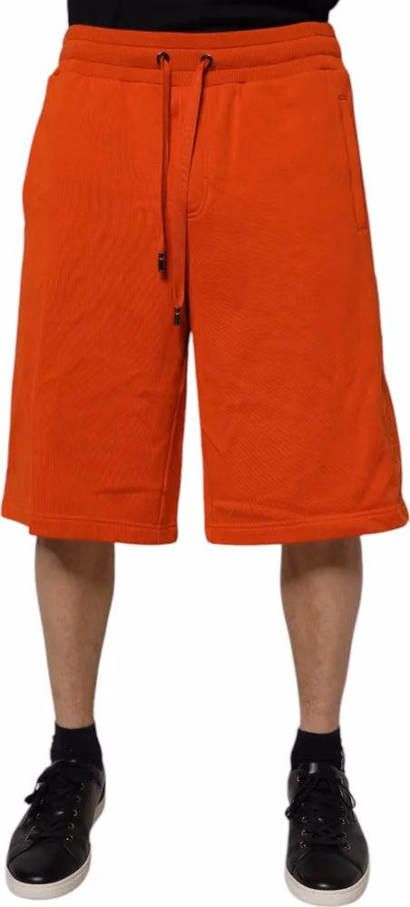 Dolce & Gabbana Red Cotton Blend Mid Waist Men Bermuda Shorts