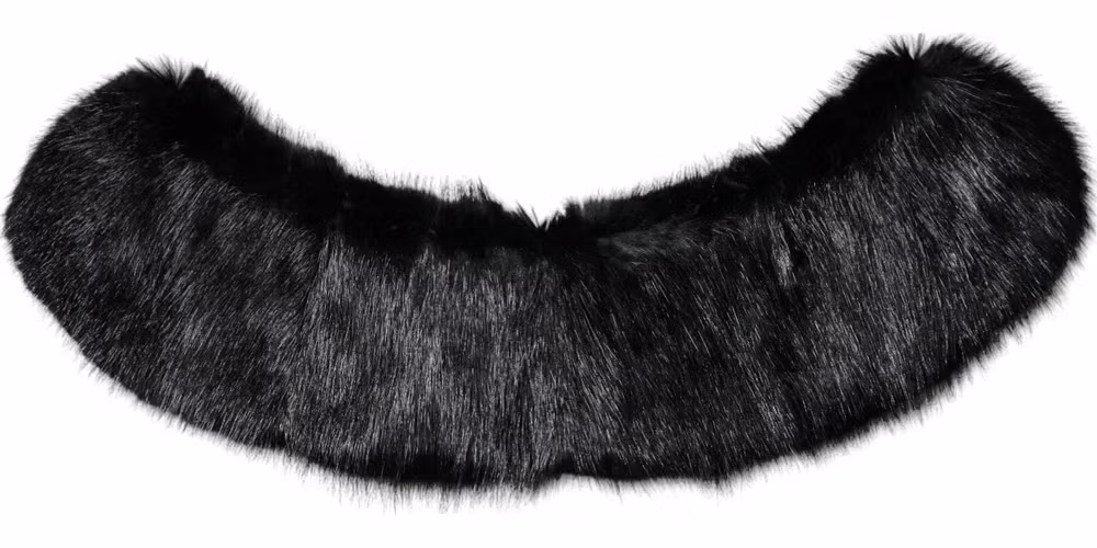 Dolce & Gabbana Black Fur Shawl Neck Wrap Cover Collar Scarf