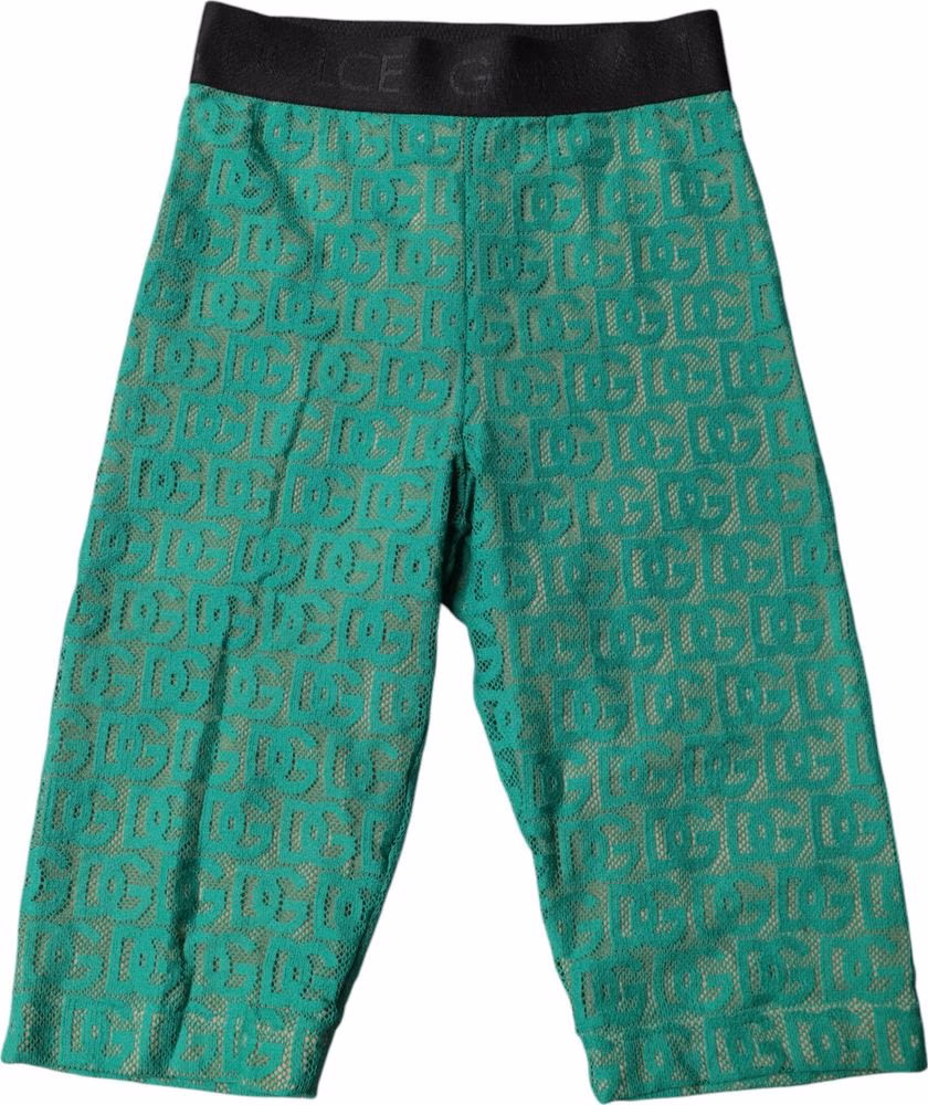 Dolce & Gabbana Green Logo Monogram Cropped Tights Underwear
