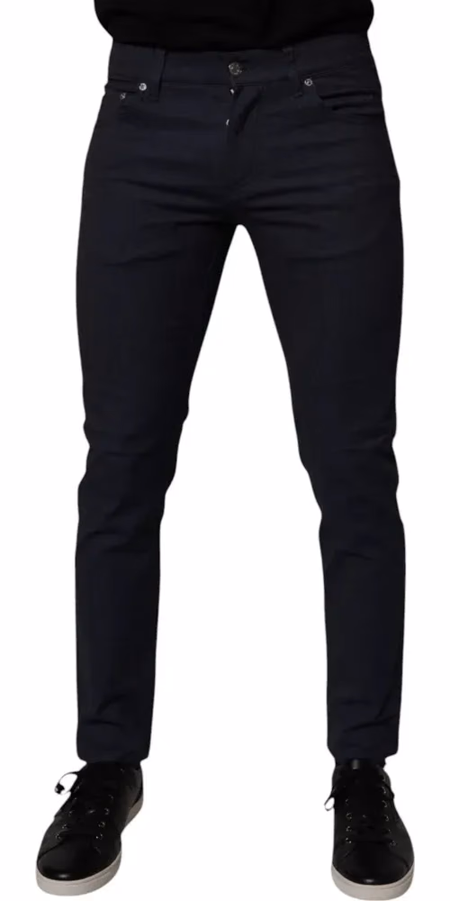 Dolce & Gabbana Dark Blue Cotton Stretch Skinny Denim Jeans
