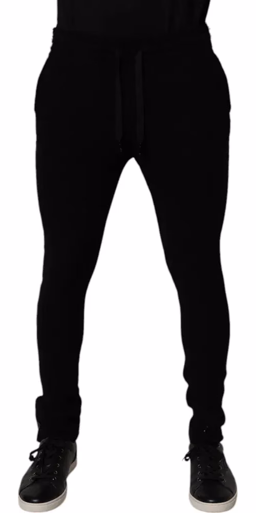 Dolce & Gabbana Black Cashmere Jogger Men Sweatpants Pants