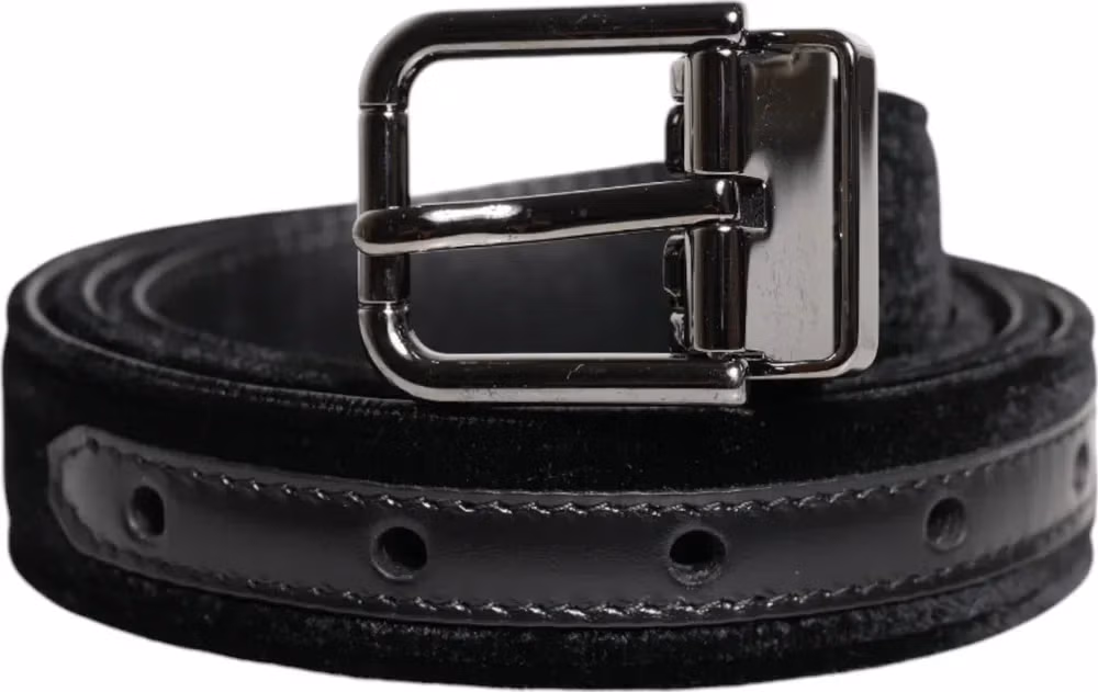 Dolce & Gabbana Black Leather Metal Buckle Classic Belt