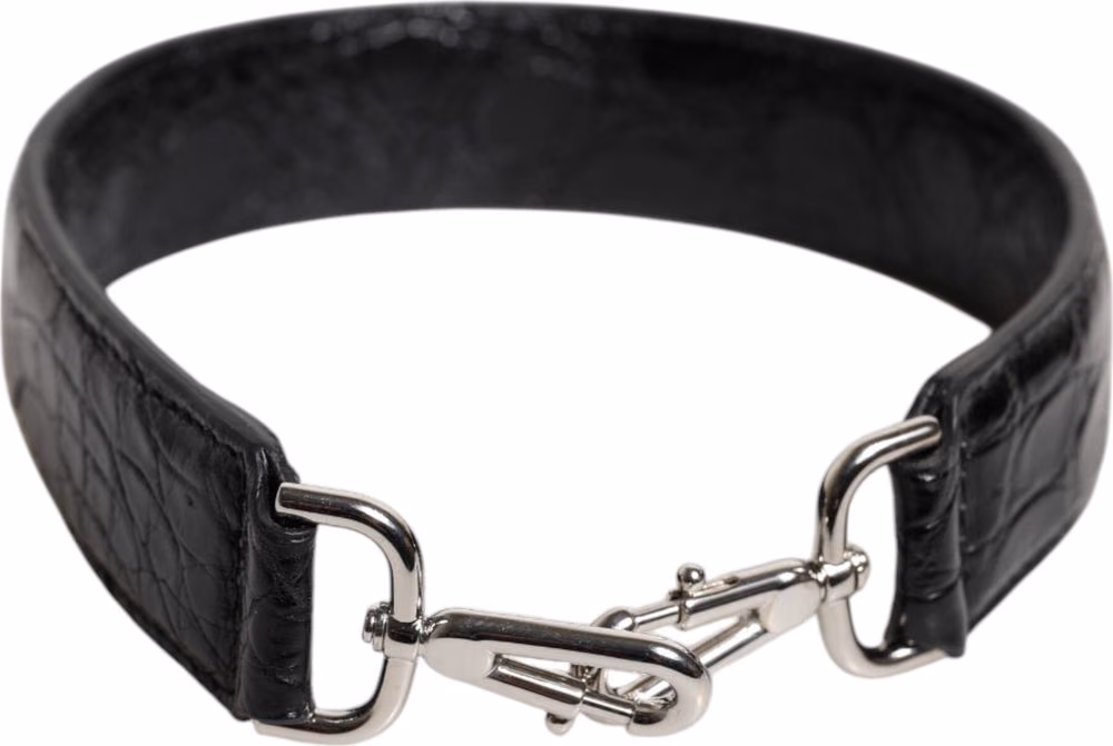 Dolce & Gabbana Black Alligator Leather Bag Shoulder Strap