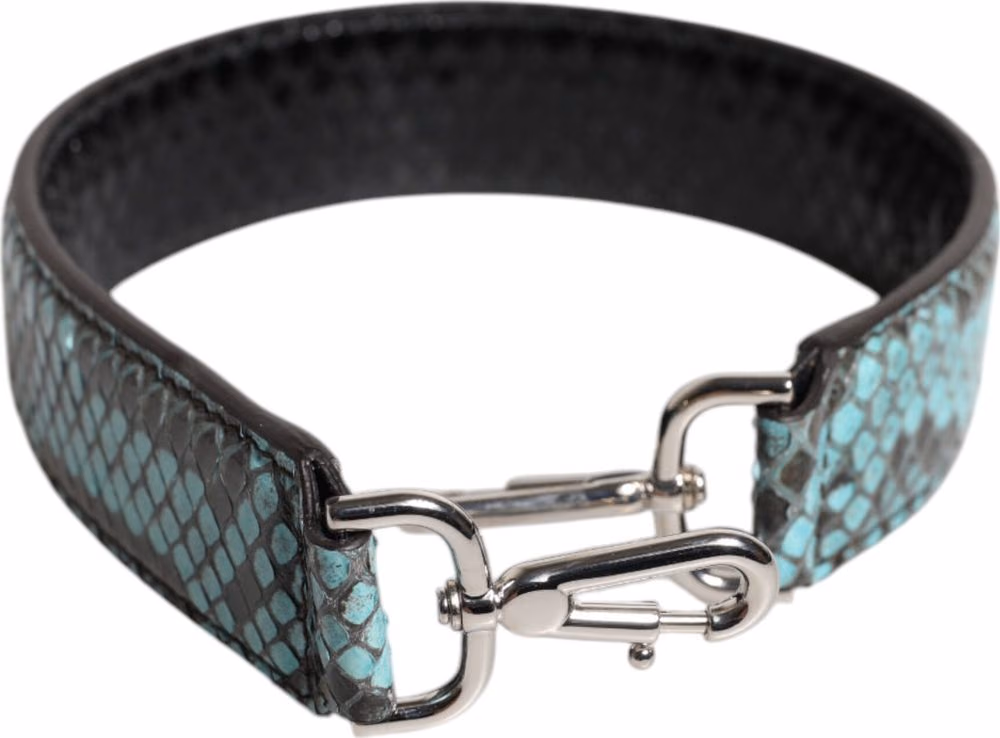 Dolce & Gabbana Black Blue Exotic Leather Bag Shoulder Strap