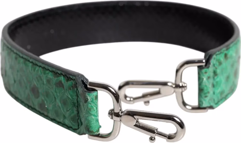 Dolce & Gabbana Black Green Exotic Leather Bag Shoulder Strap