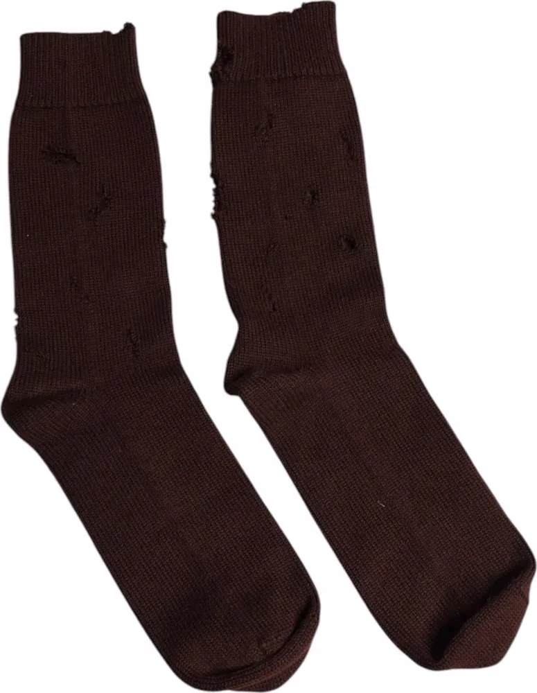 Dolce & Gabbana Brown Solid Cotton Stretch Mid Calf Socks
