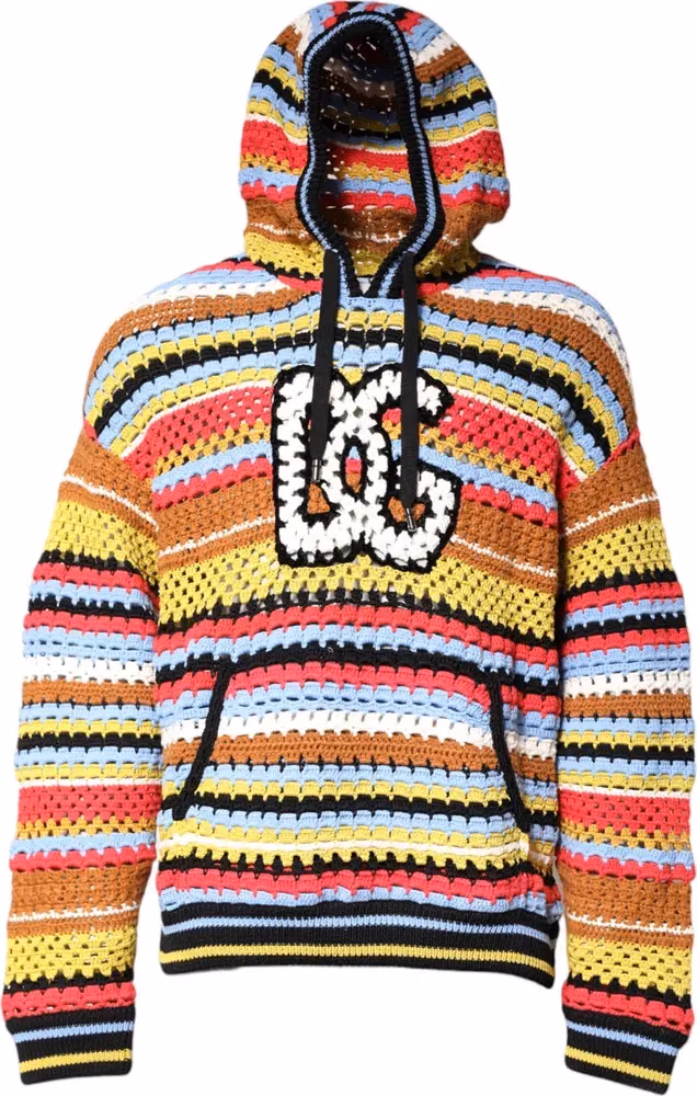 Dolce & Gabbana Multicolor Cotton Hooded Pullover Sweater