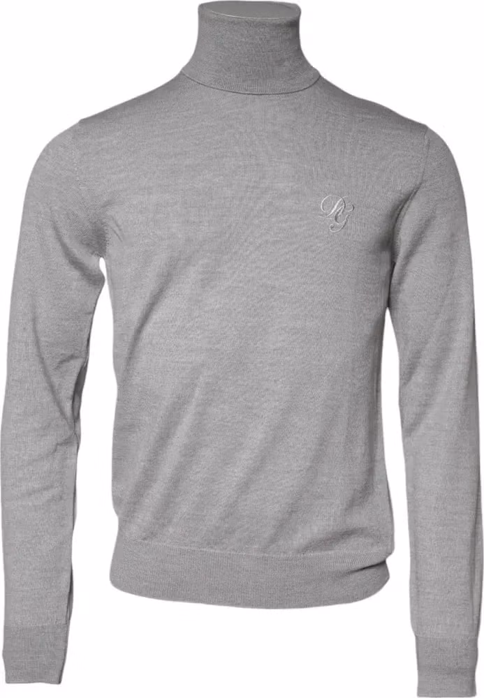 Dolce & Gabbana Gray Wool Knitted Men Pullover Sweater