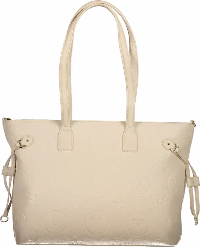 Mario Valentino Beige Polyurethane Women's Bag with Adjustable Straps