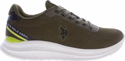 Green Polyester Men's Sneaker