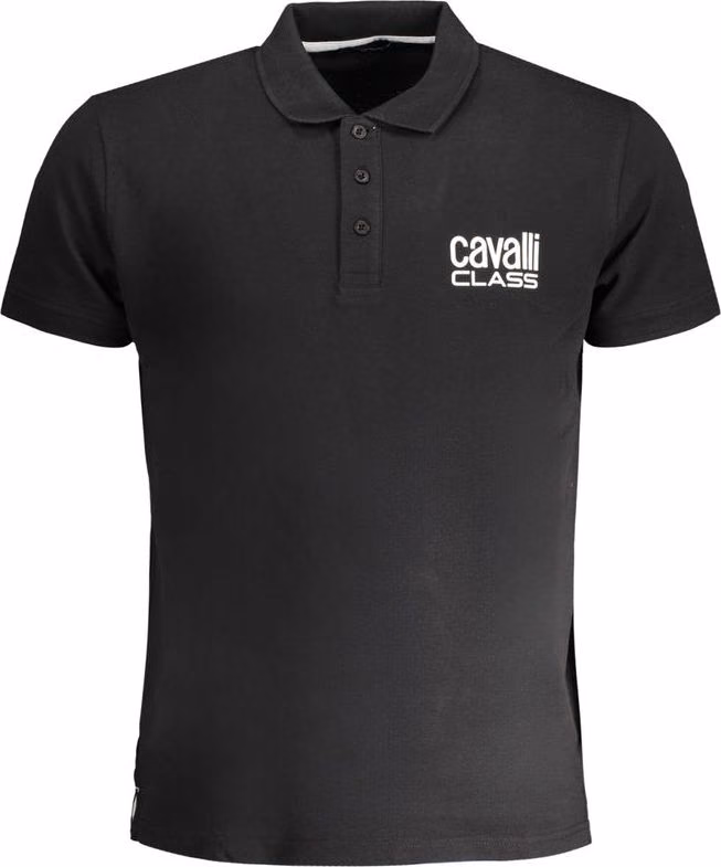 Cavalli Class Black Cotton Men's Polo Shirt