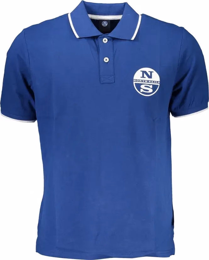 North Sails Blue Cotton Men Polo Shirt