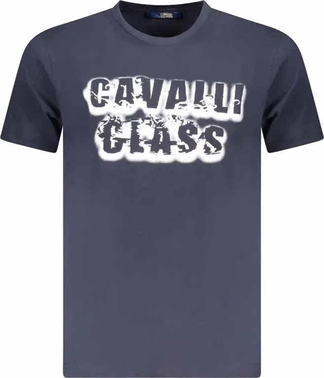 Cavalli Class Blu Cotton Men T-Shirt
