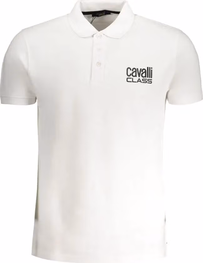 Cavalli Class "Bianco Cotton Men's Polo Shirt"
