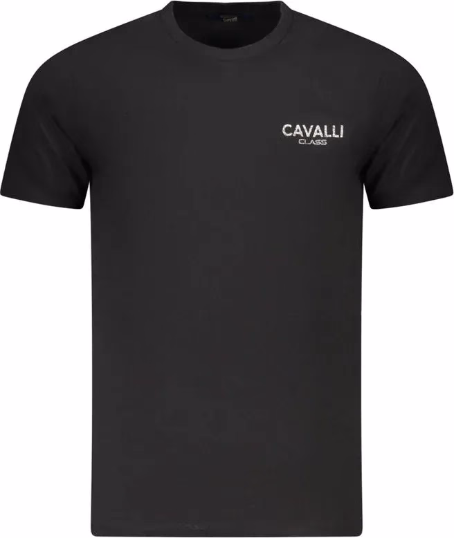 Cavalli Class Black Cotton Men T-Shirt
