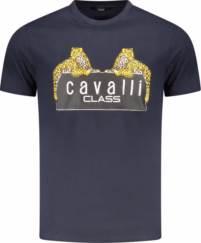 Cavalli Class Blu Cotton Men T-Shirt