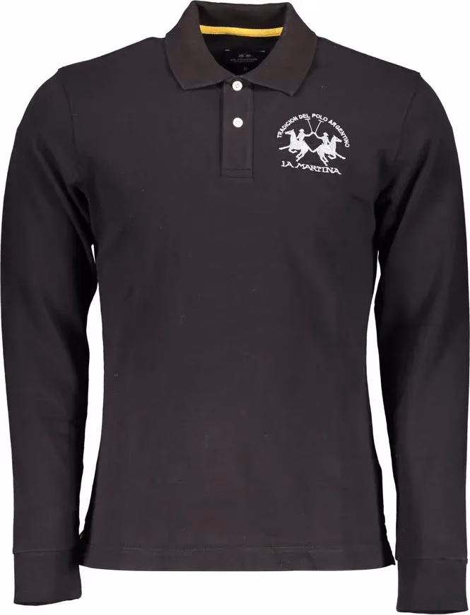 La Martina Black Cotton Men's Polo Shirt