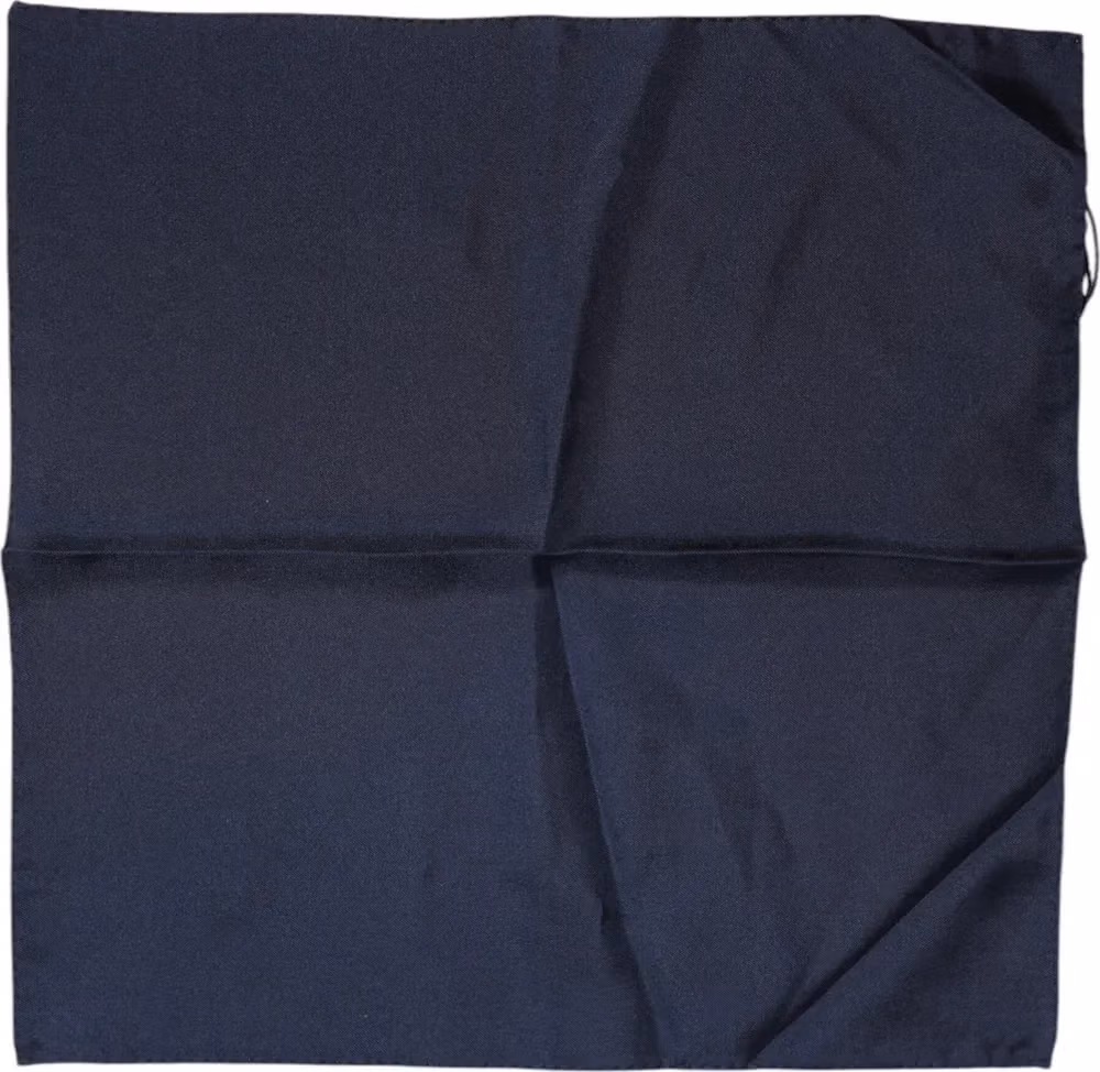 Dolce & Gabbana Dark Blue Silk Square Men Foulard Scarf