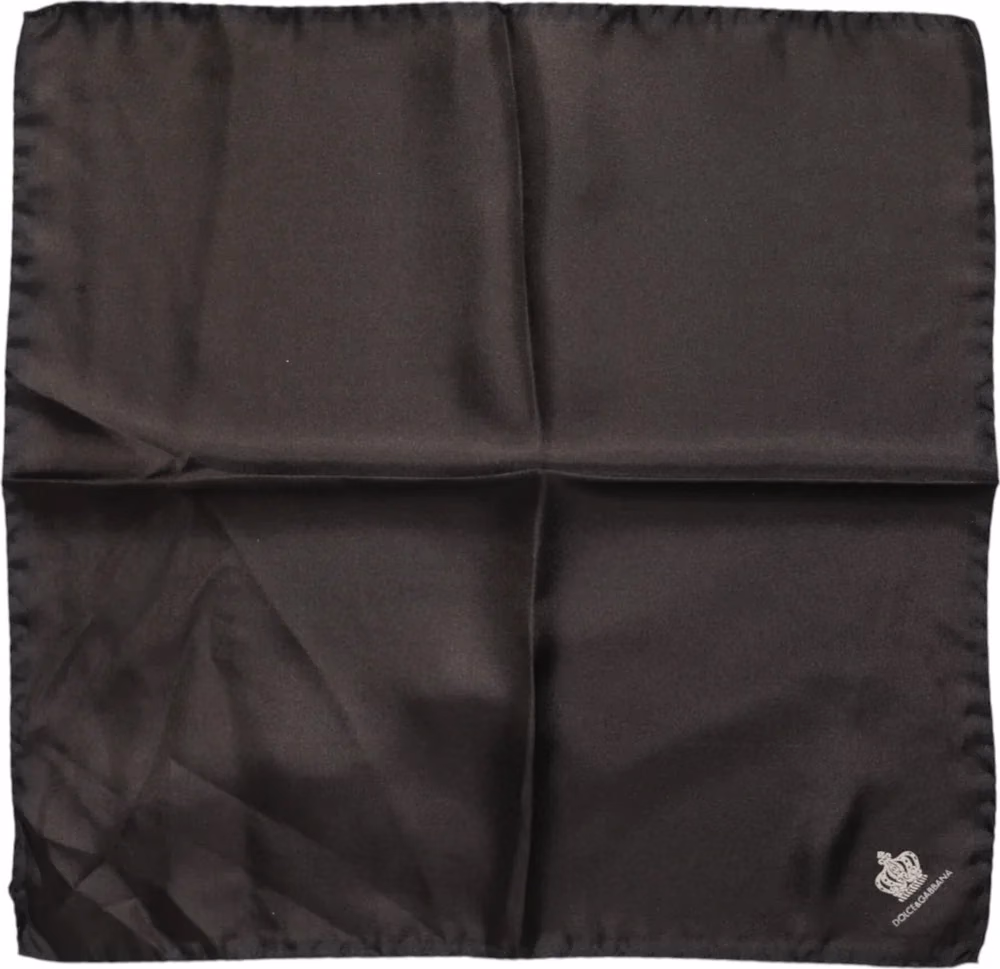 Dolce & Gabbana Brown DG Crown Silk Square Men Foulard Scarf