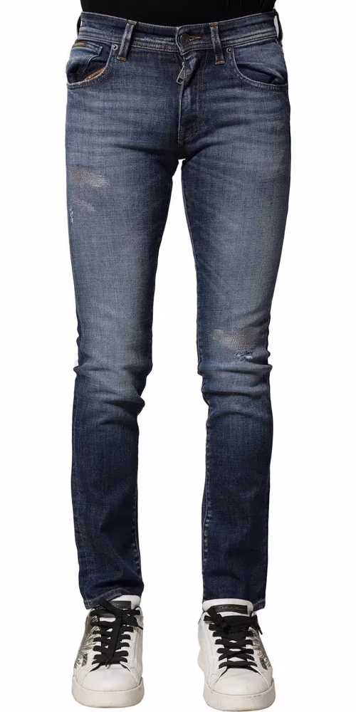 Dolce & Gabbana Blue Washed Cotton Slim Fit Men Denim Jeans