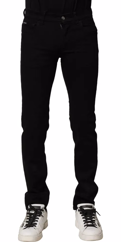 Dolce & Gabbana Black Cotton Stretch Skinny Men Denim Jeans
