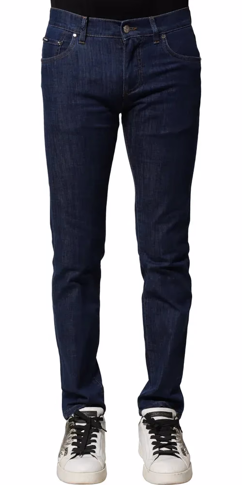 Dolce & Gabbana Blue Cotton Stretch Skinny Men Denim Jeans