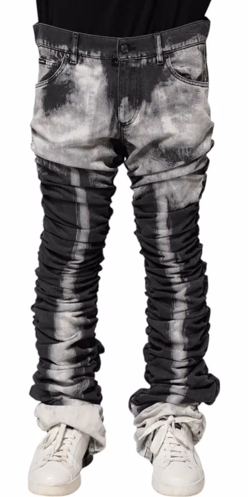 Dolce & Gabbana Black Tie Dye Straight Denim Jeans