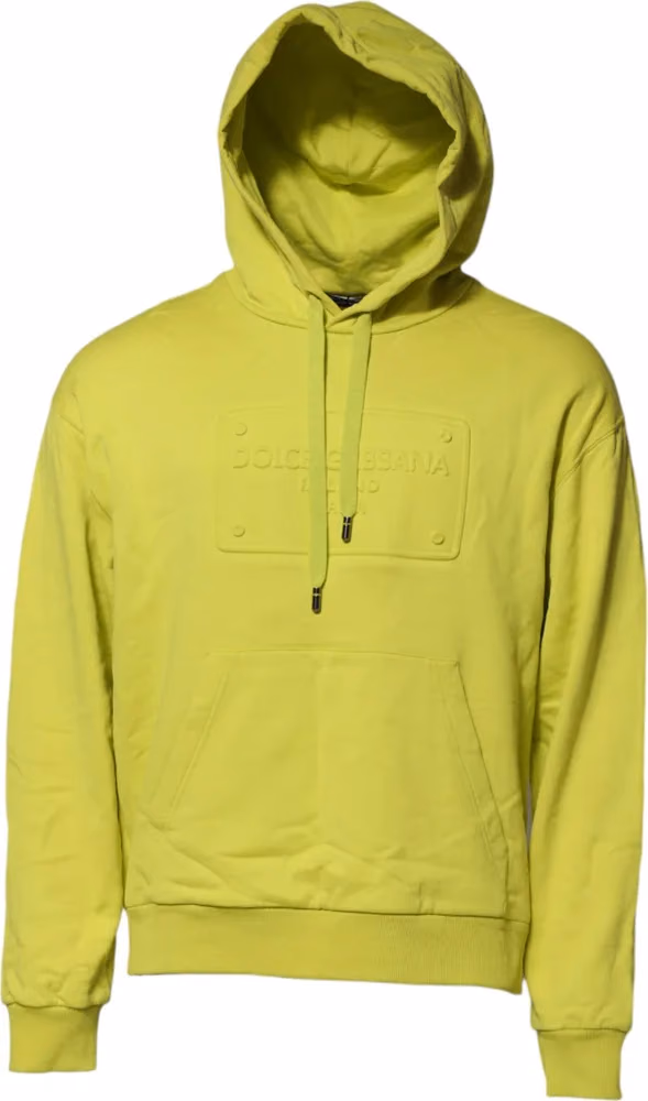 Dolce & Gabbana Green Cotton Hooded Logo Sweatshirt Sweater
