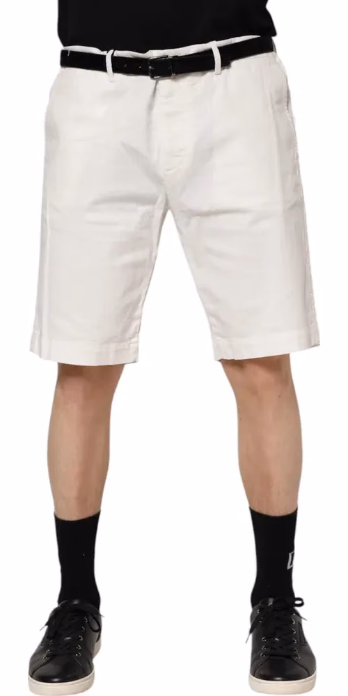 Dolce & Gabbana White Chinos Cotton Stretch Men Casual Shorts