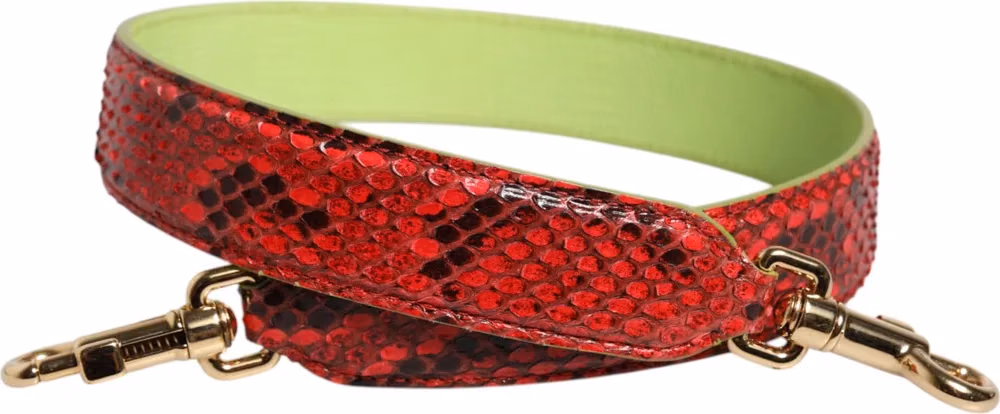 Dolce & Gabbana Red Exotic Leather Handbag Accessory Shoulder Strap
