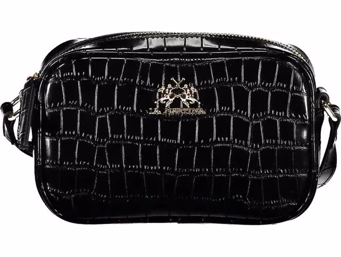 La Martina Black Polyurethane Women Shoulder Bag