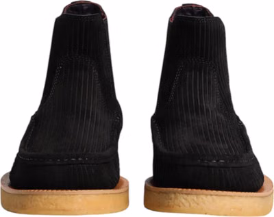 Black Calf Suede Slip On Ankle Boots Shoes