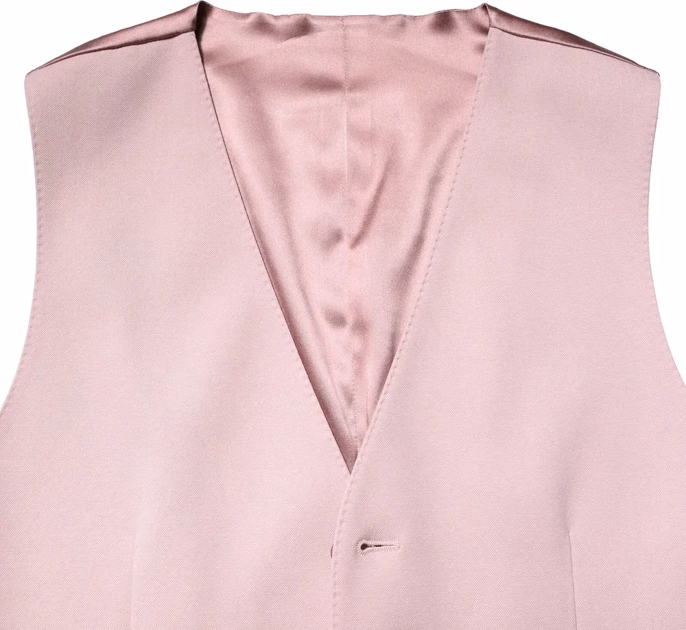 Dolce & Gabbana Pink Wool Dress Formal Men Waistcoat Vest