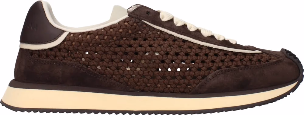 Dolce & Gabbana Brown Fabric Low Top Sneakers
