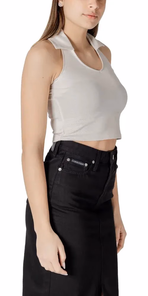 Calvin Klein Jeans Beige Cotton Top