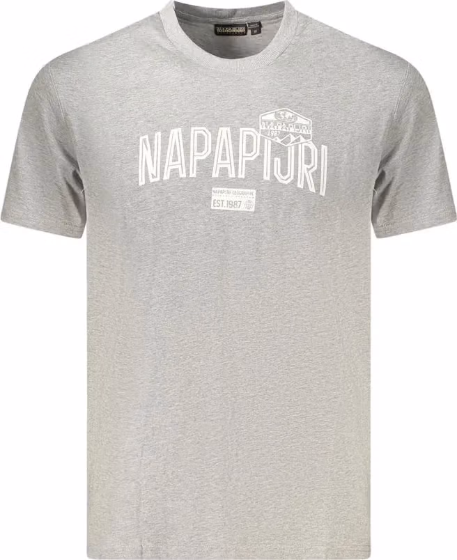 Napapijri Grigio Cotton Men T-Shirt