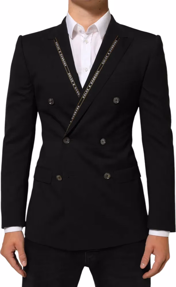 Dolce & Gabbana Black SICILIA Double Breasted Jacket Blazer