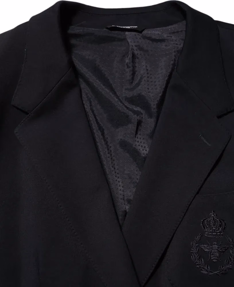 Dolce & Gabbana Dark Blue Viscose 2 Buttons Suit Jacket Blazer