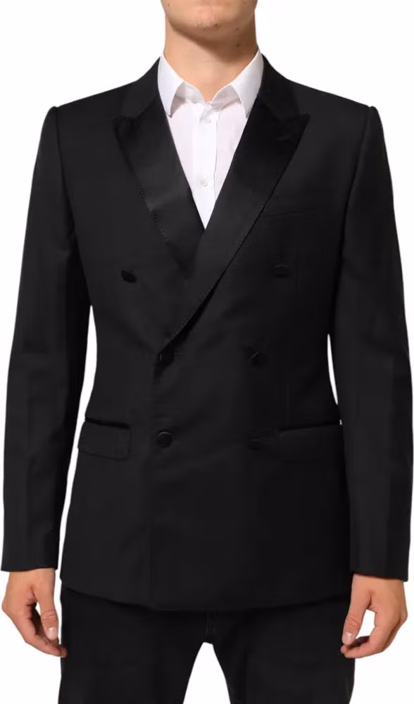 Dolce & Gabbana Black MARTINI Double-Breasted Suit Blazer
